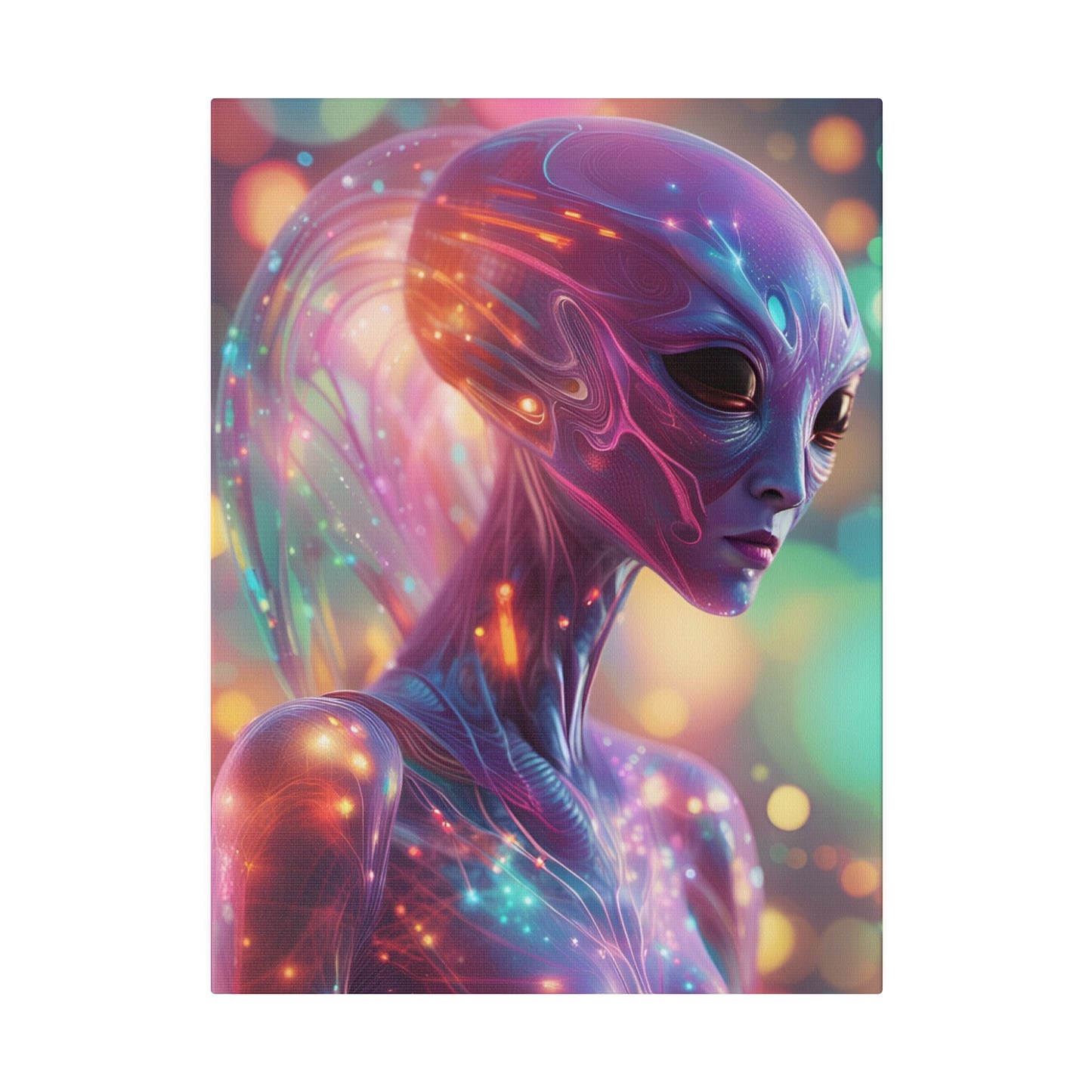 Alien Headz Matte Canvas, Stretched, 0.75"