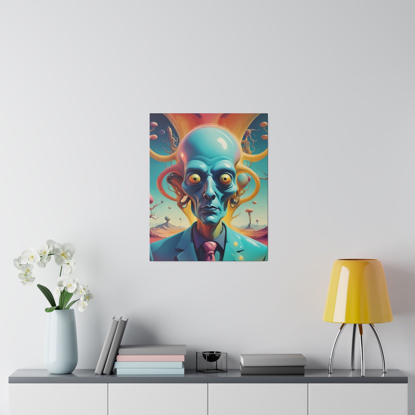 Alien Headz Matte Canvas, Stretched, 0.75"