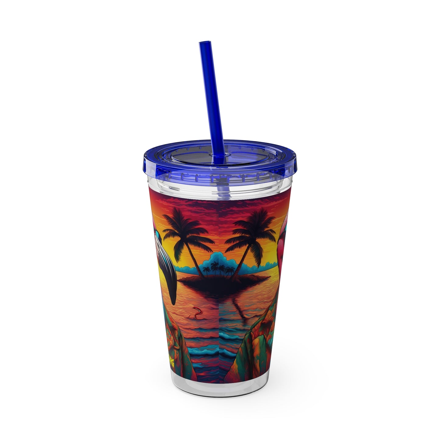 Sunsplash Tumbler with Straw, 16oz