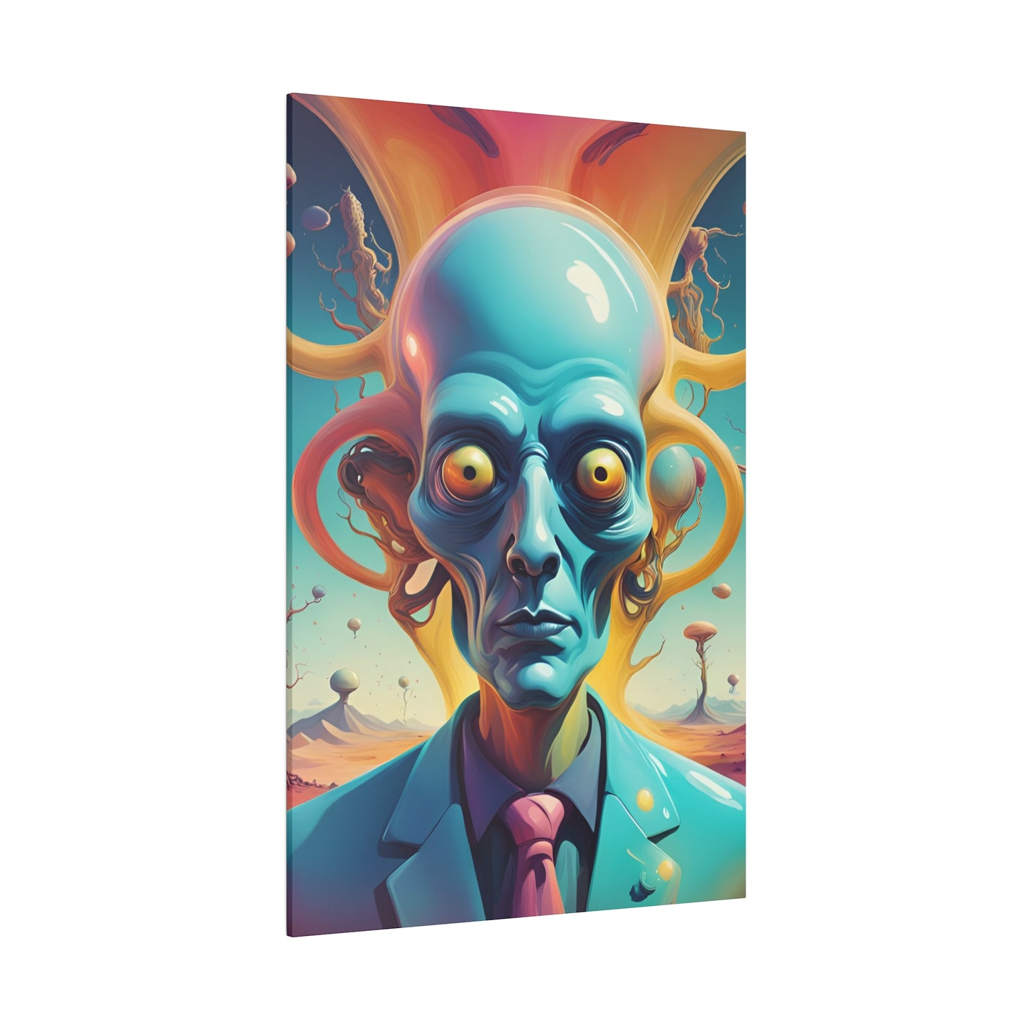 Alien Headz Matte Canvas, Stretched, 0.75"