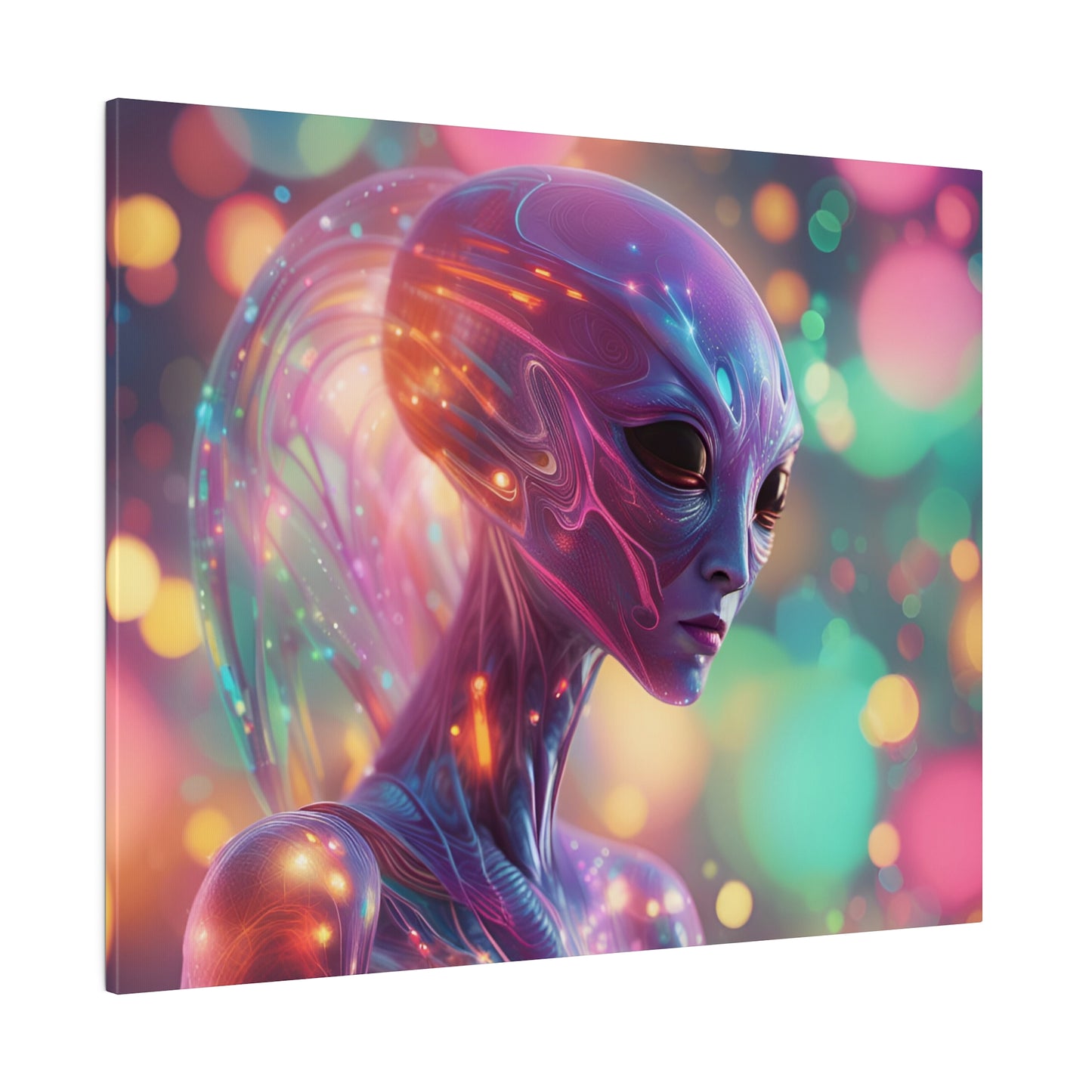 Alien Headz Matte Canvas, Stretched, 0.75"