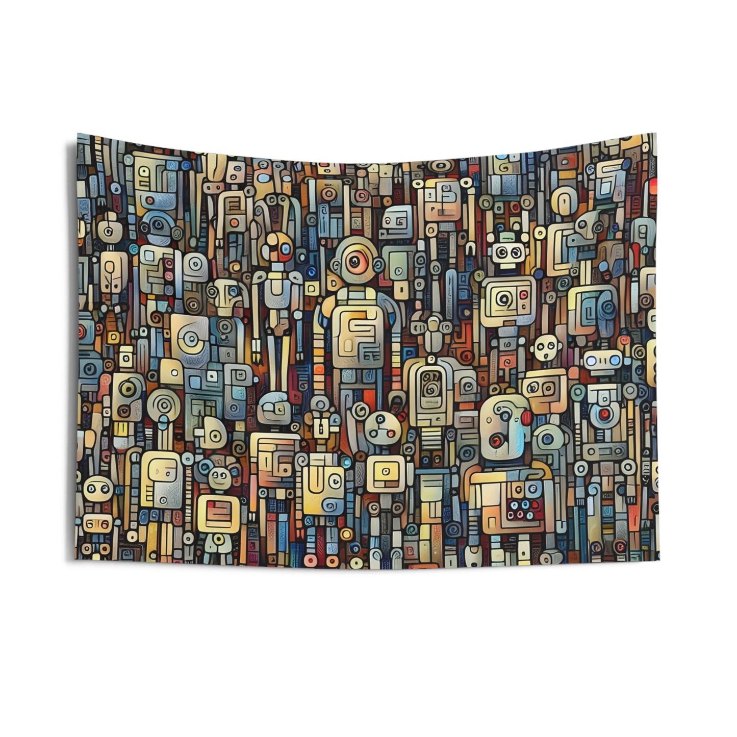 Robotz Indoor Wall Tapestry, Boho Wall Art, Wall Hanging Tapestry, Aesthetic Accessories