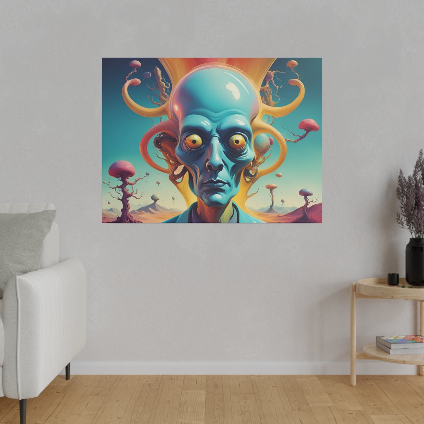 Alien Headz Matte Canvas, Stretched, 0.75"