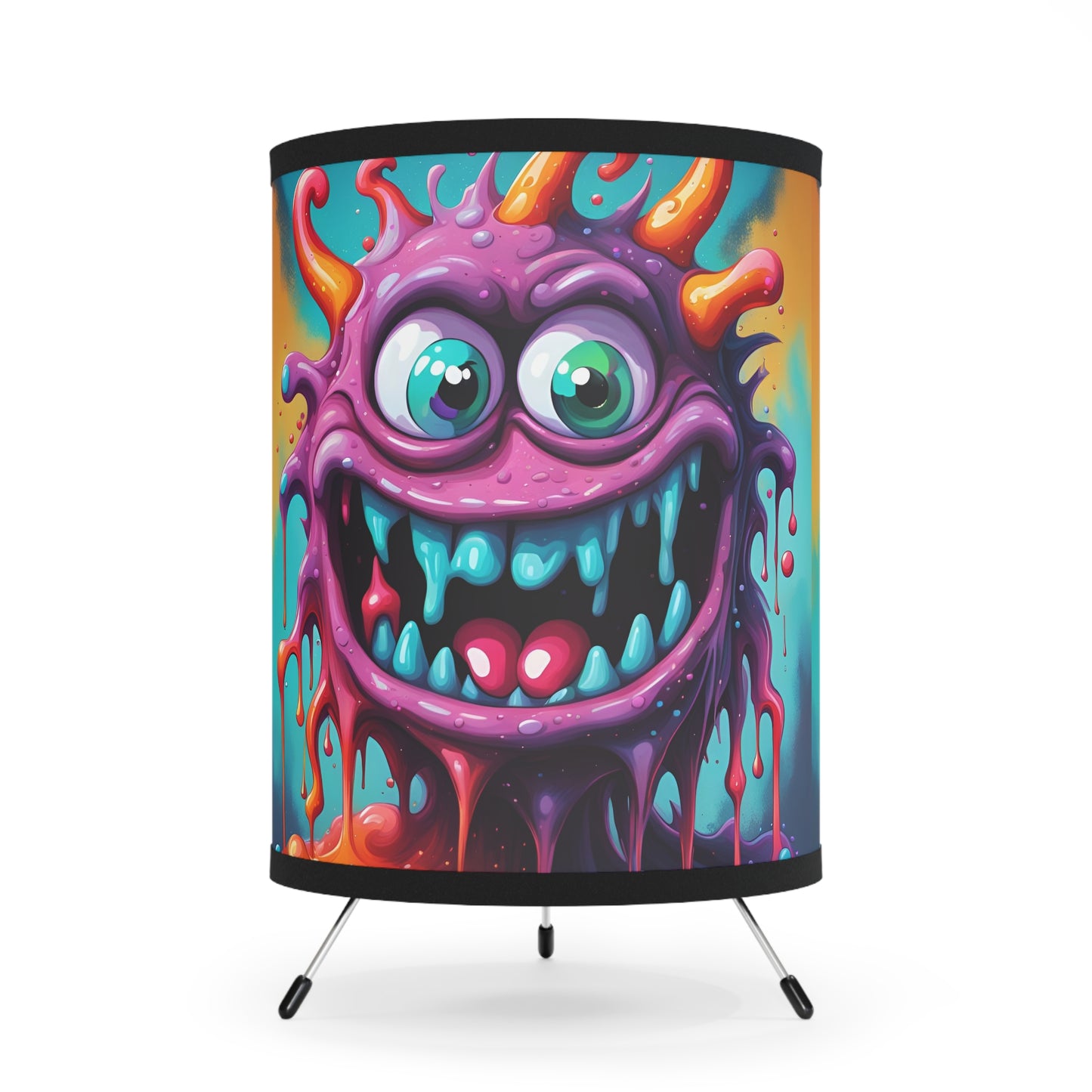 Wacky Splatz Playful Tripod Lamp, Colorful Decor, Funky Lighting, Kids Room Accent, Unique Gift