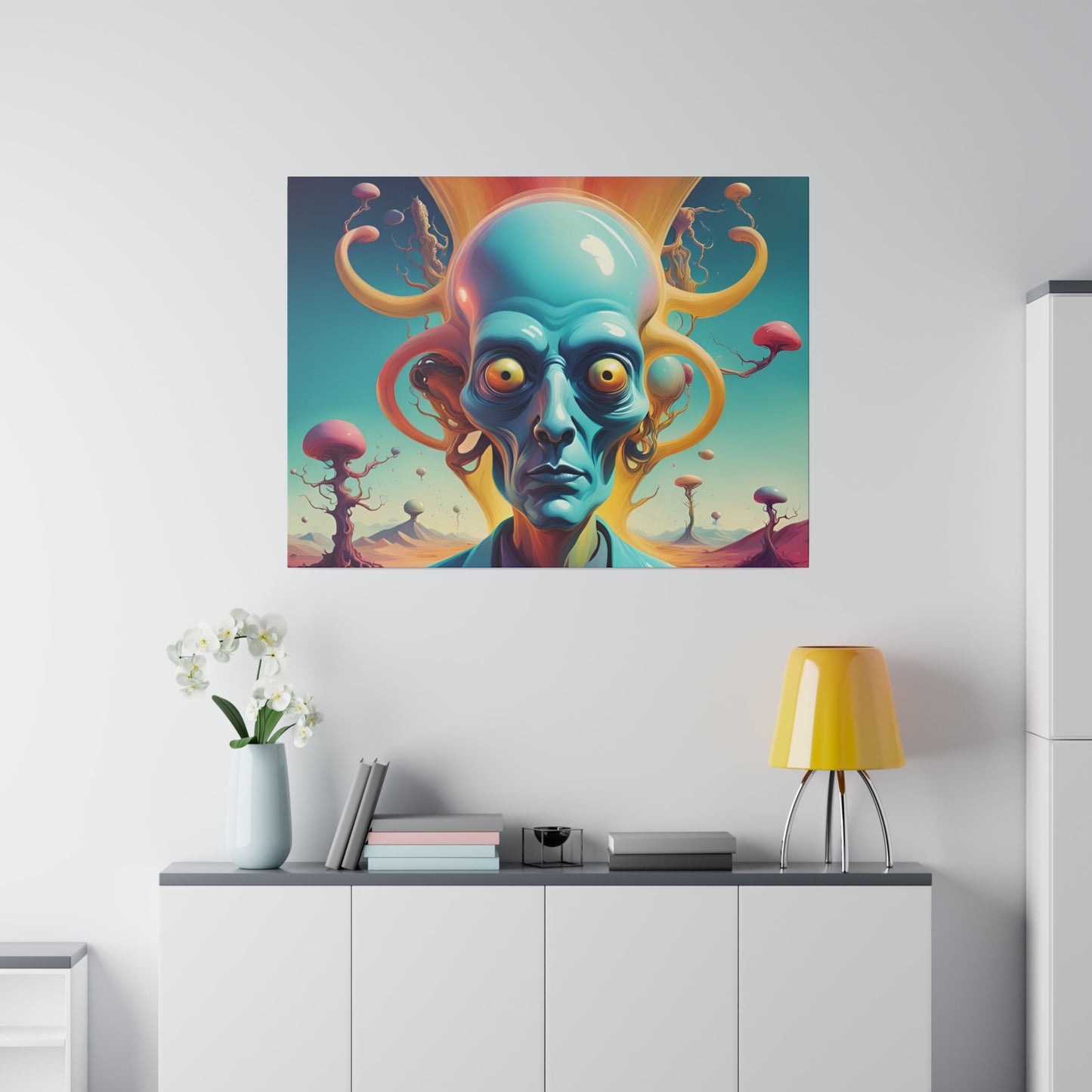 Alien Headz Matte Canvas, Stretched, 0.75"