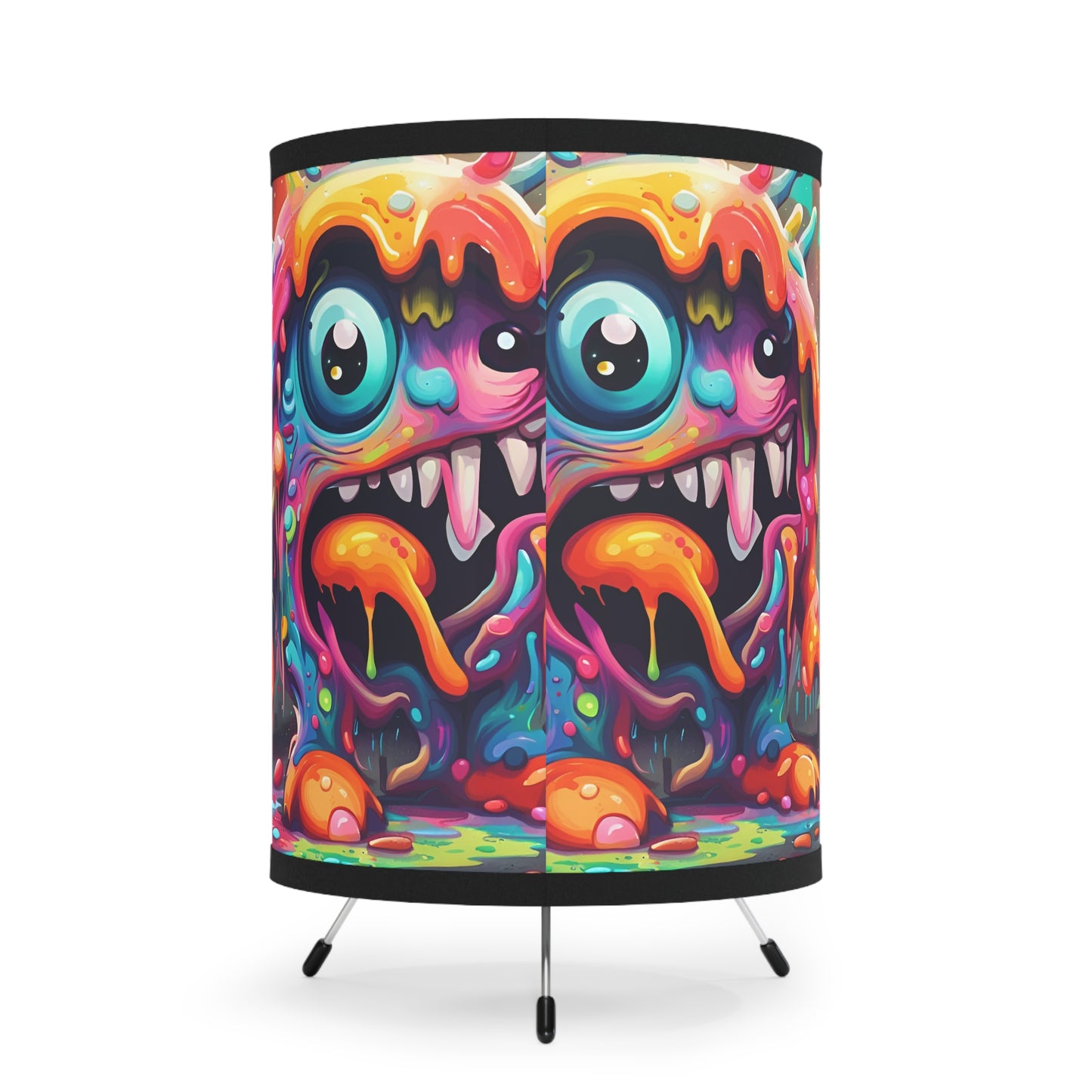 Wacky Splatz Tripod Lamp, Unique Home Decor, Funky Lighting, Kids Room, Playful Art