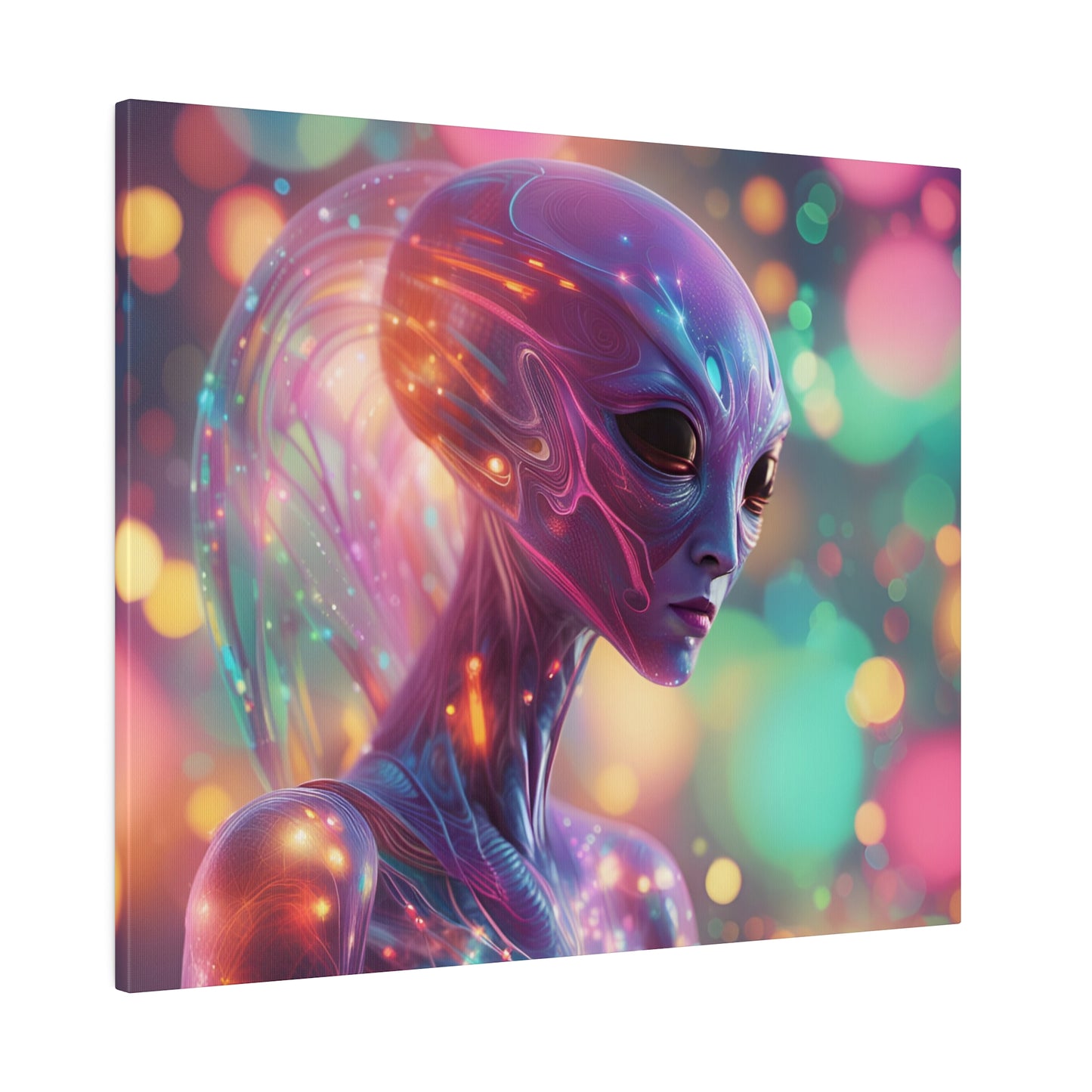 Alien Headz Matte Canvas, Stretched, 0.75"