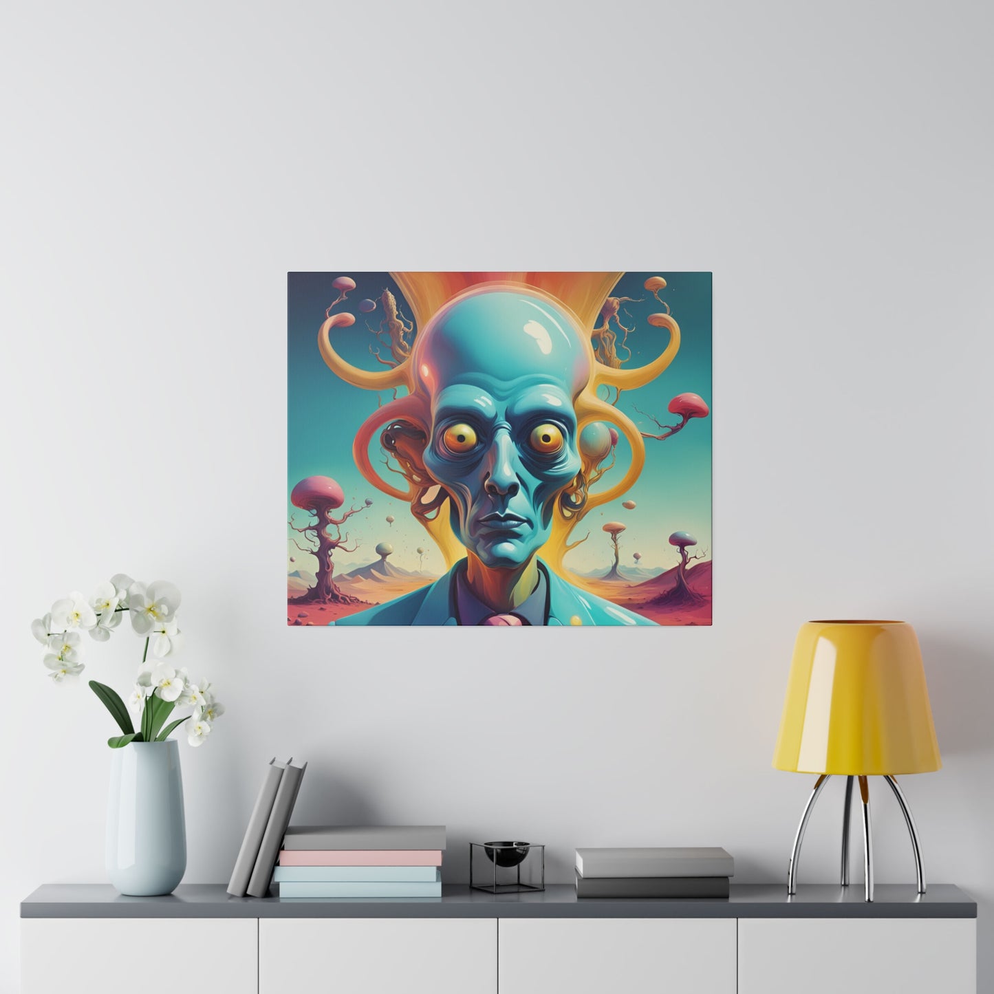 Alien Headz Matte Canvas, Stretched, 0.75"