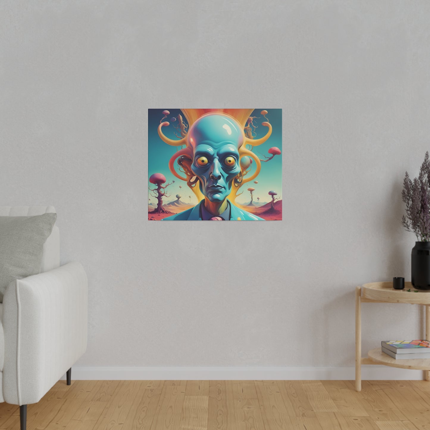 Alien Headz Matte Canvas, Stretched, 0.75"