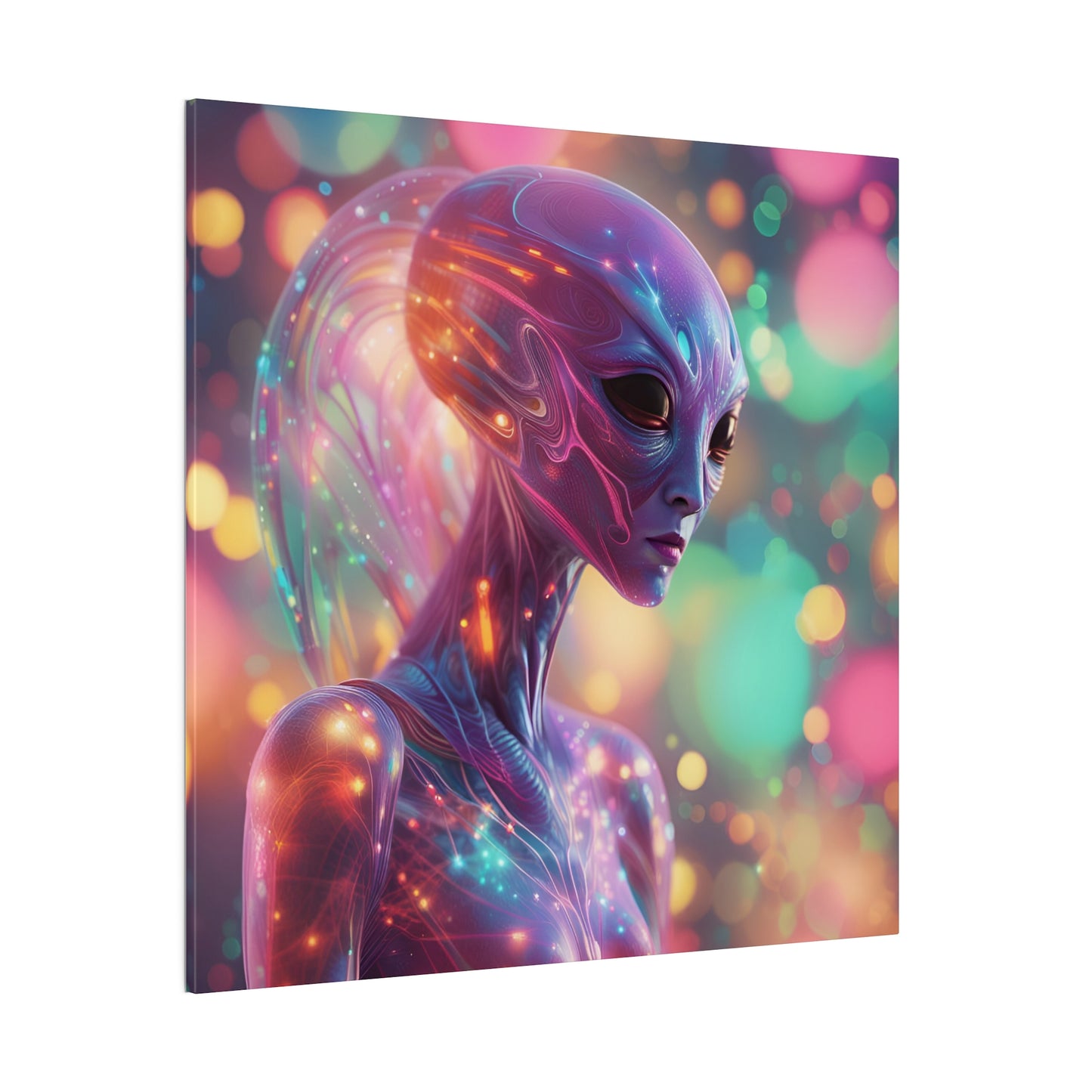 Alien Headz Matte Canvas, Stretched, 0.75"