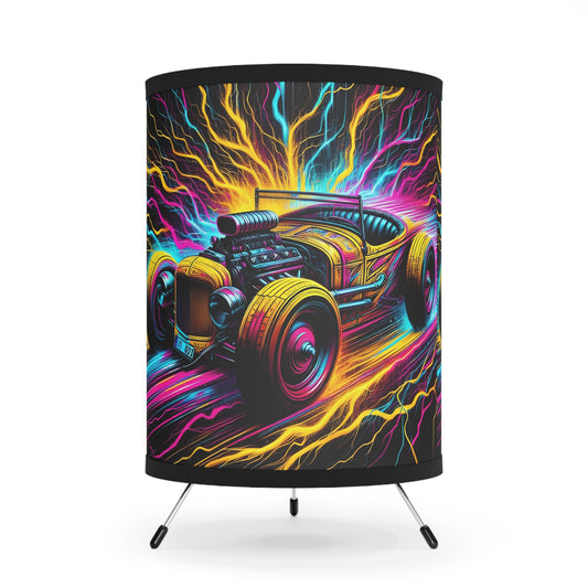 Ridez Tripod Lamp, Retro Lighting Décor, Perfect for Car Enthusiasts, Unique Gift, Living Room Accent, High-Res