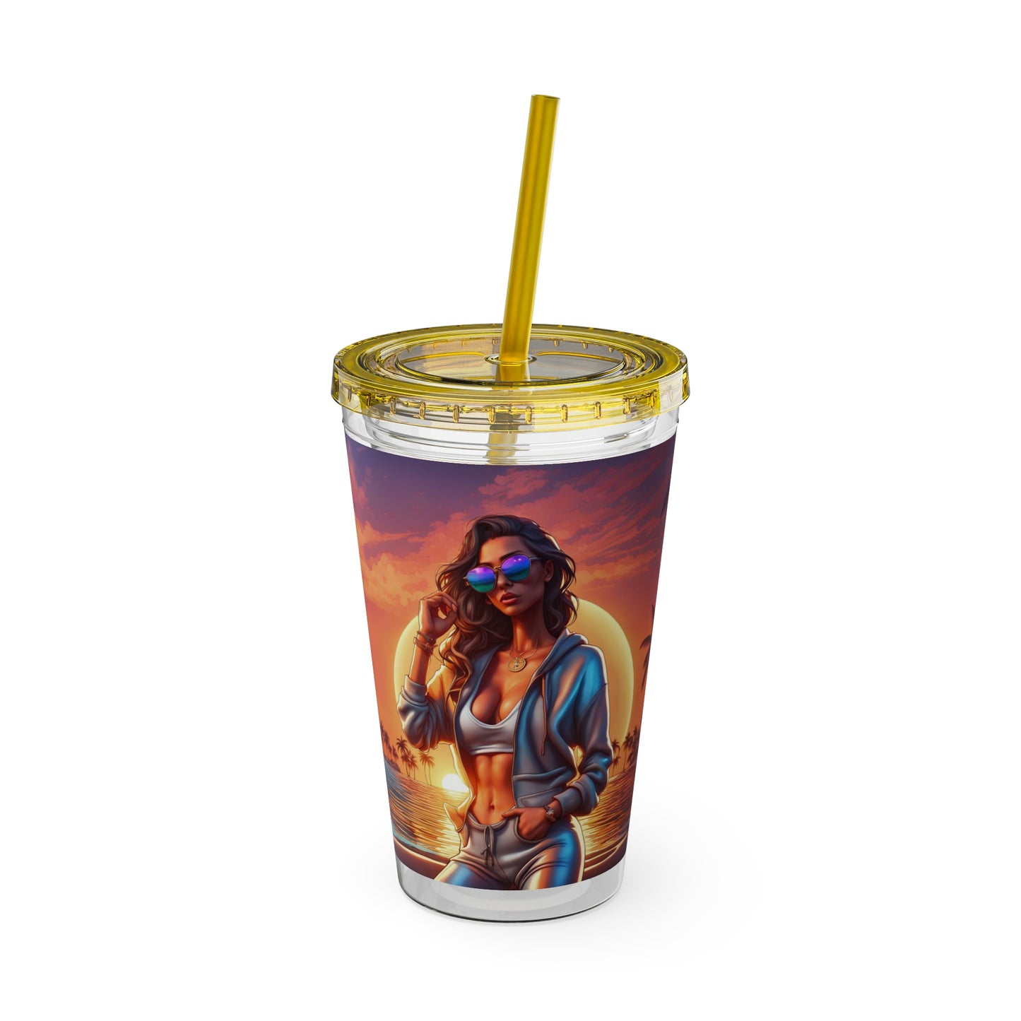 Sunsplash Tumbler with Straw, 16oz