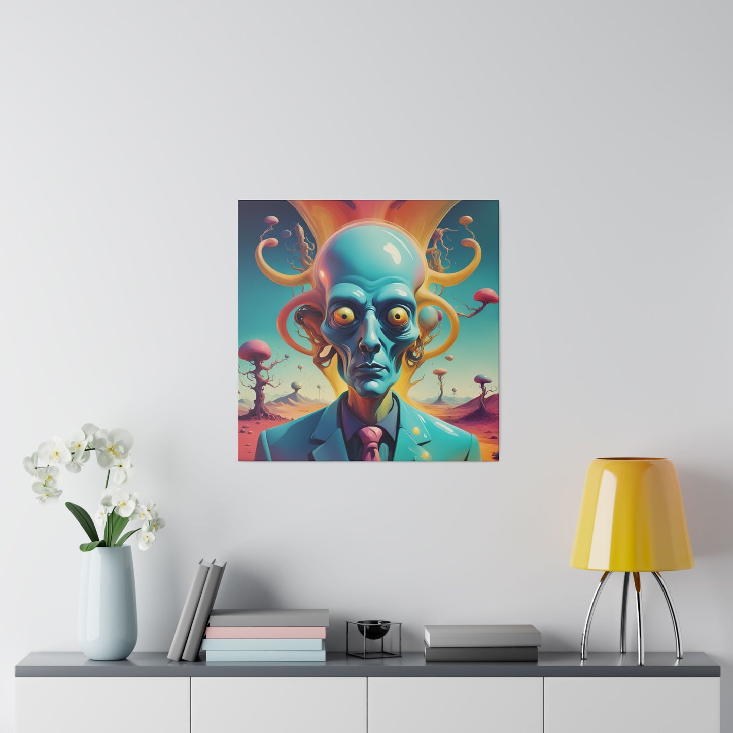 Alien Headz Matte Canvas, Stretched, 0.75"