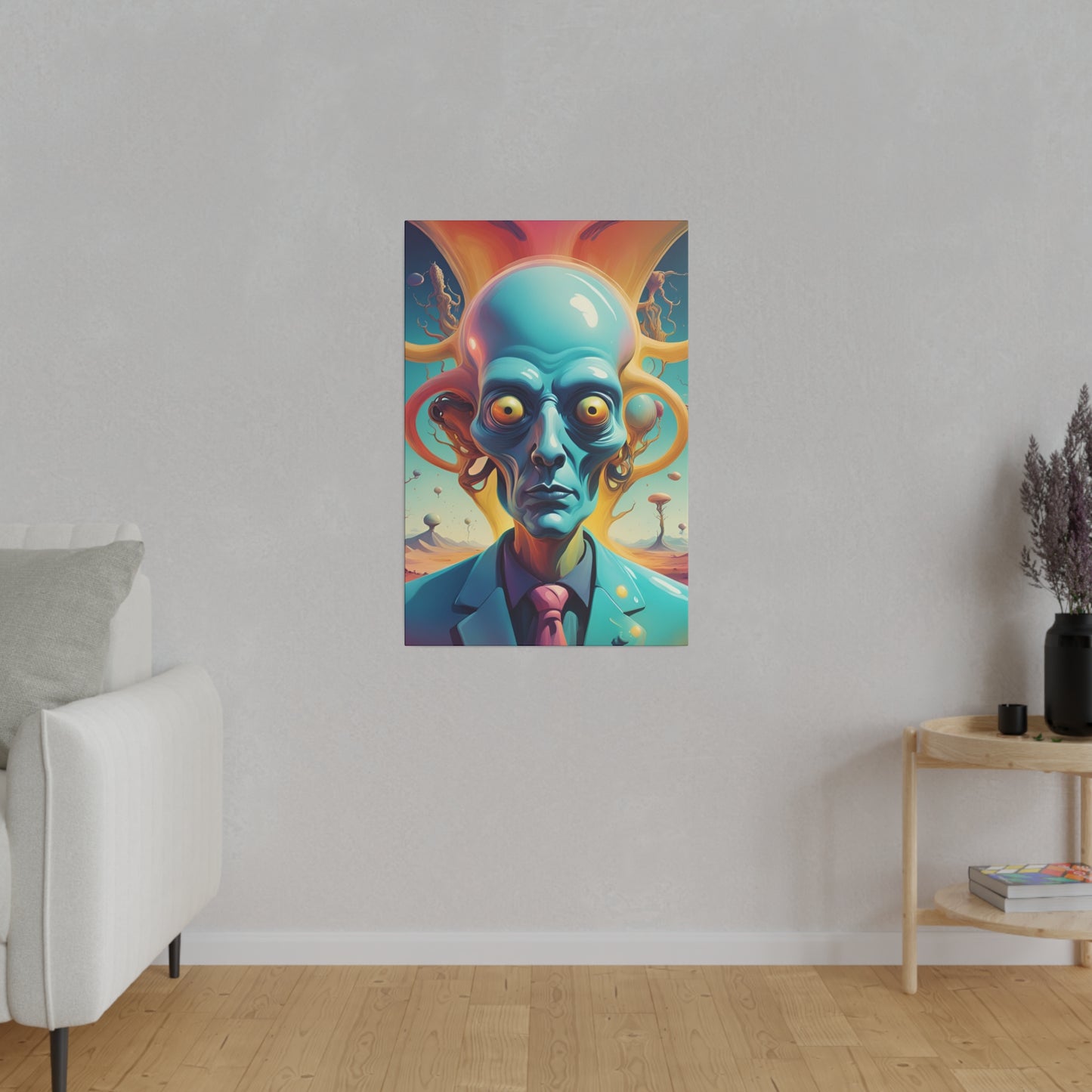 Alien Headz Matte Canvas, Stretched, 0.75"