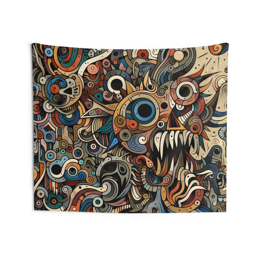 Monsterz Indoor Wall Tapestry, Boho Wall Art, Wall Hanging Tapestry, Aesthetic Accessories