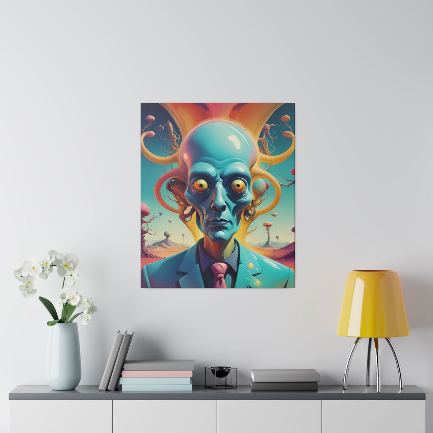 Alien Headz Matte Canvas, Stretched, 0.75"