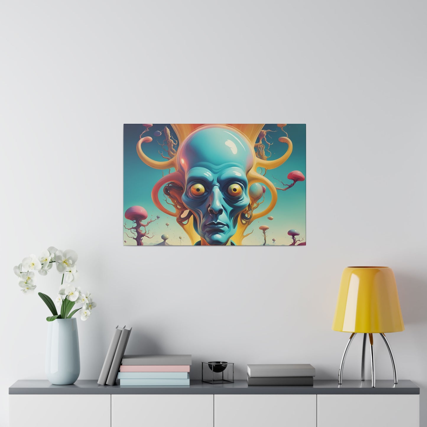 Alien Headz Matte Canvas, Stretched, 0.75"